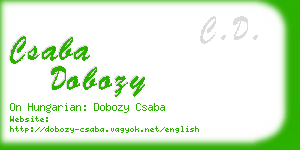 csaba dobozy business card